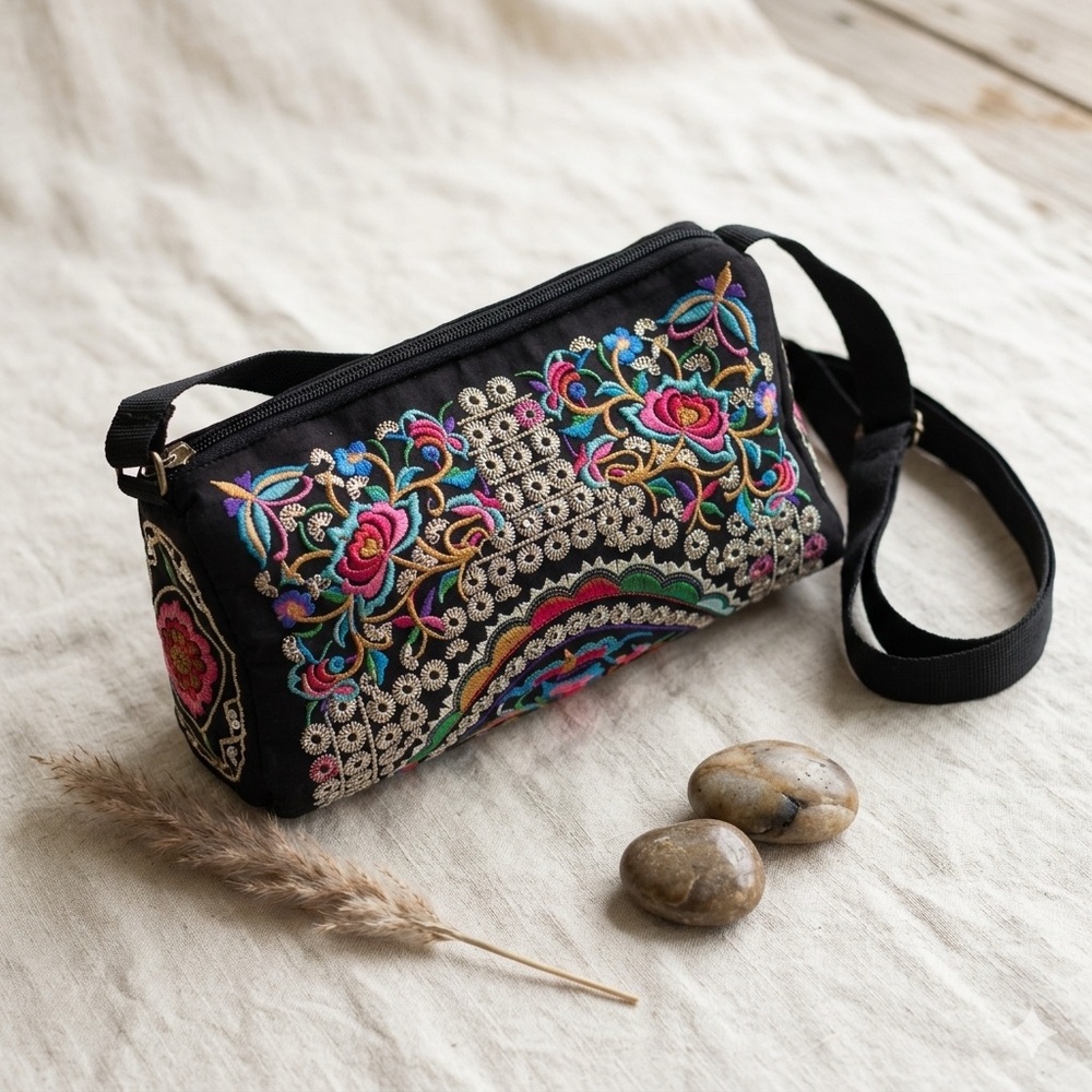 Hmong Women's Vintage Handbag, Hippie Style Crossbody Bag, Ethnic, Embroidered